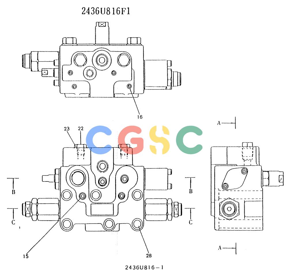 神钢零件查询(K903) - MARK II EXCAVATOR BTW LE6601 - LE7871 (1/88-12/03) (11-032[01]) - VALVE ASSY, CONTROL (SWING) Kobelco