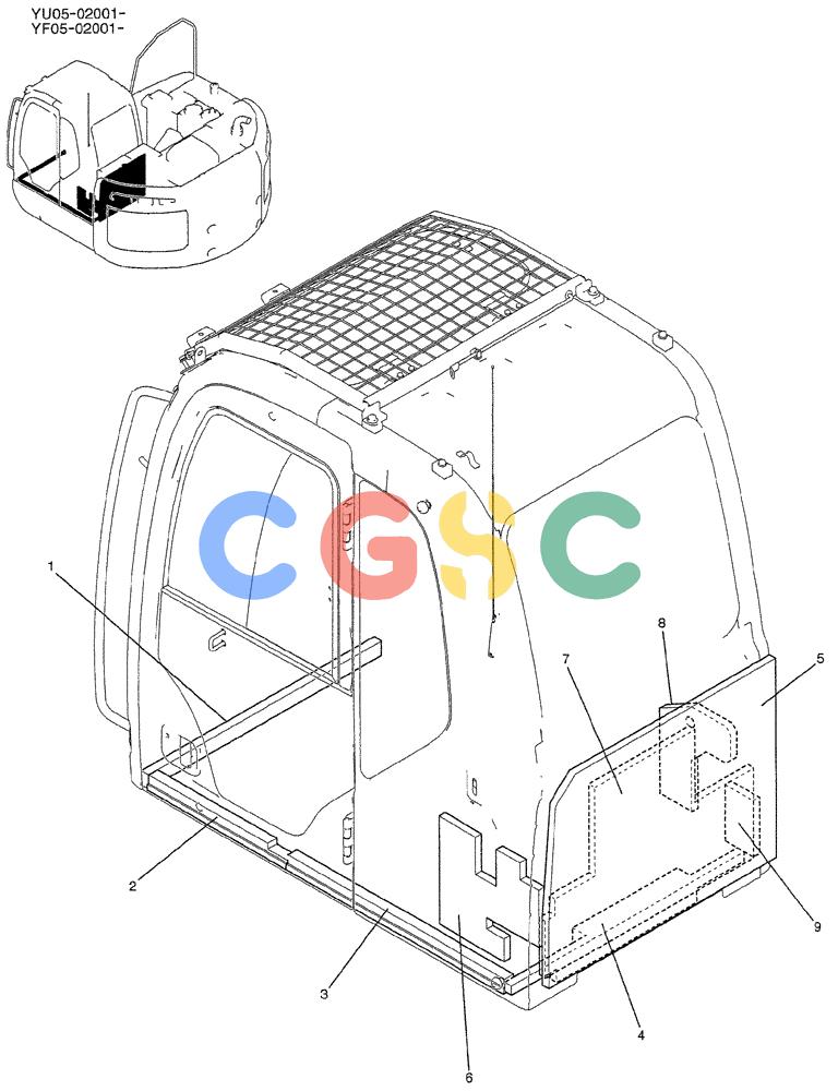 纽荷兰零件查询(E235BSRNLC) - CRAWLER EXCAVATOR ASN YU05-02001 (01-042) - INSULATION INSTAL New Holland Constructuion