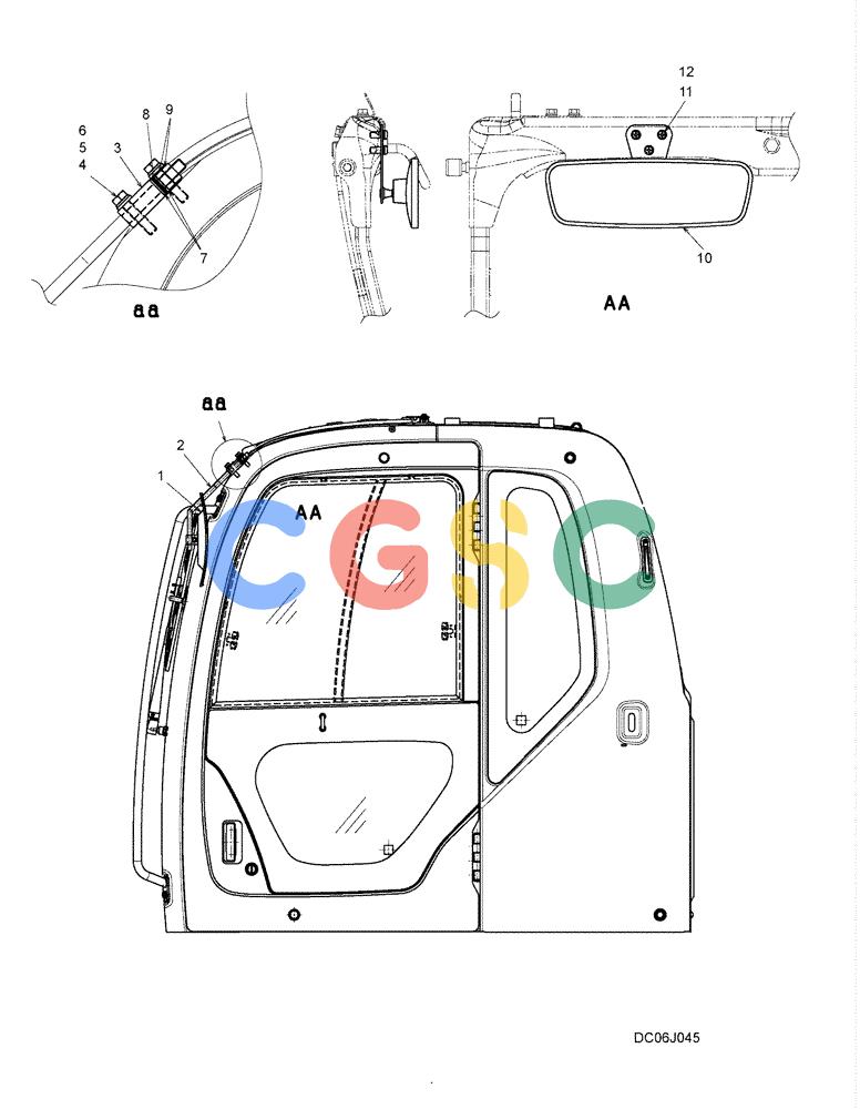 纽荷兰零件查询(E215B) - CRAWLER EXCAVATOR - TIER 3 (ROPS CAB) ASN NBDA21800 (6/13-) (01-060[00]) - MIRROR INSTALLATION New Holland Constructuion