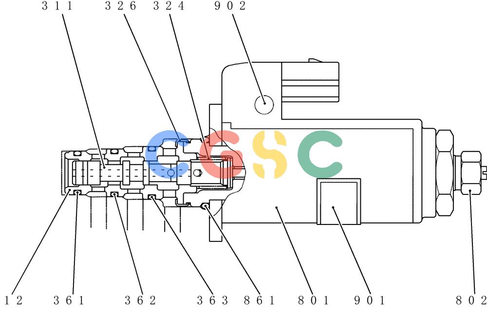 纽荷兰零件查询(E80BMSR) - CRAWLER EXCAVATOR ASN LF05-04001 - (N8TA18060) (HC854[1]) - VALVE ASSY, SOLENOID New Holland Constructuion