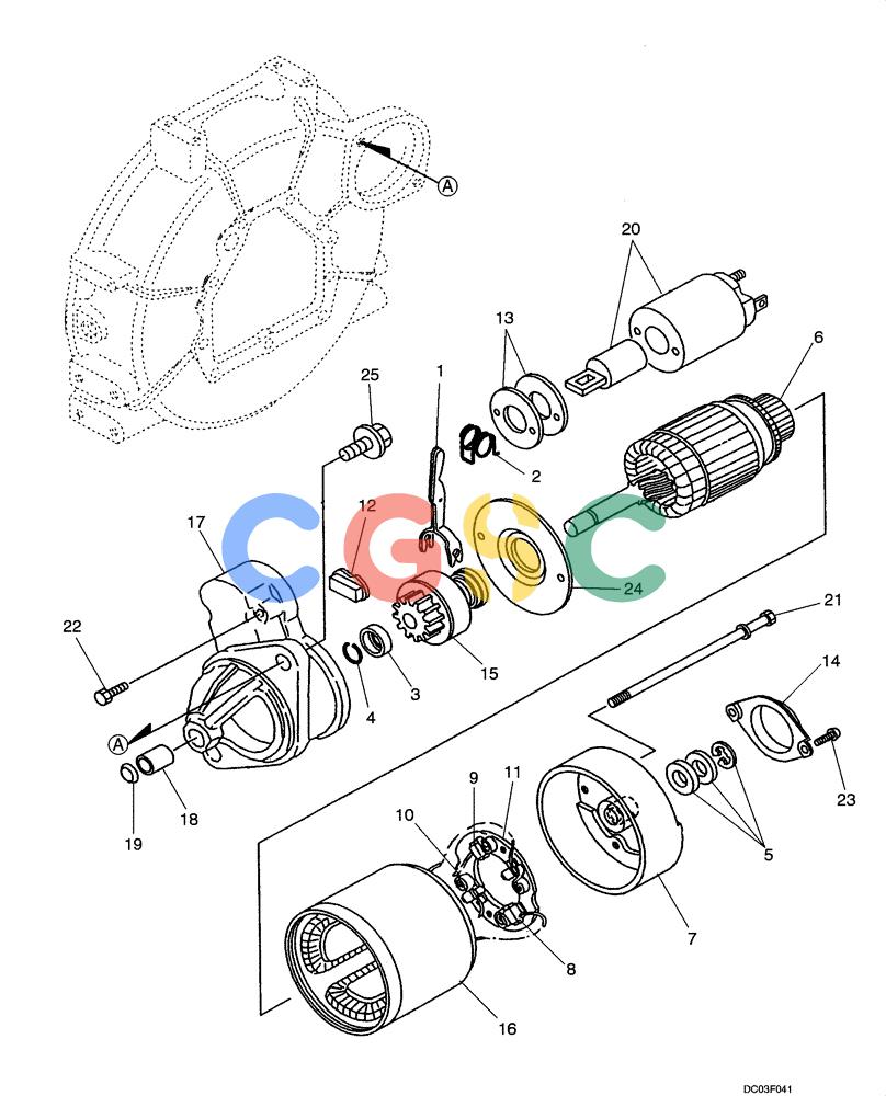 纽荷兰零件查询(E15) - COMPACT CRAWLER EXCAVATOR (N.A.) (1/06-) (04-01[00]) - STARTER MOTOR New Holland Constructuion