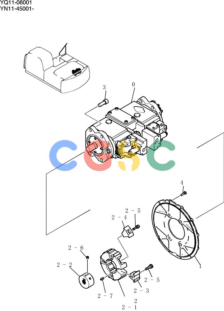 神钢零件查询(200-8) - EXCAVATOR S/N YN11-45001 - (1/06-12/09) (070-01-1) - POWER TAKE-OFF ASSY Kobelco