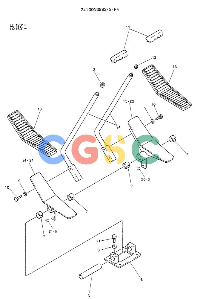 神钢零件查询(K909LC) - MARK II EXCAVATOR BTW LL1207 - LL1487 (1/87-12/03) (03-005) - LEVER ASSY, CONTROL Kobelco