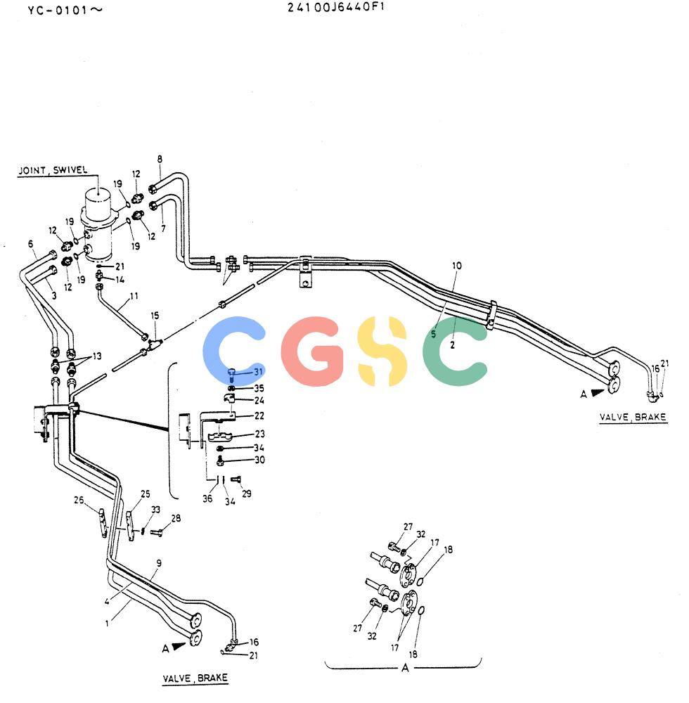 神钢零件查询(MD300LC) - EXCAVATOR BTW YC0101 - YC0300 (1/80-12/06) (06-008) - HYDR LINES, LOW Kobelco