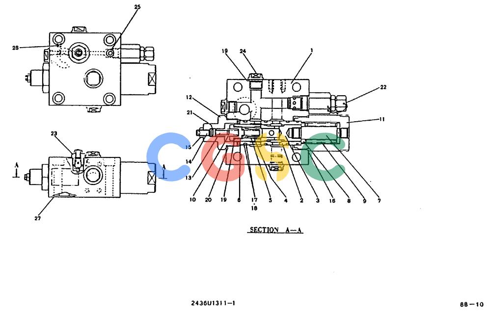 神钢零件查询(MD240BLC) - EXCAVATOR BTW LLU0001 - LLU0300 (1/80-12/06) (11-018) - VALVE ASSY, HOLDING 2436U1311F1 Kobelco