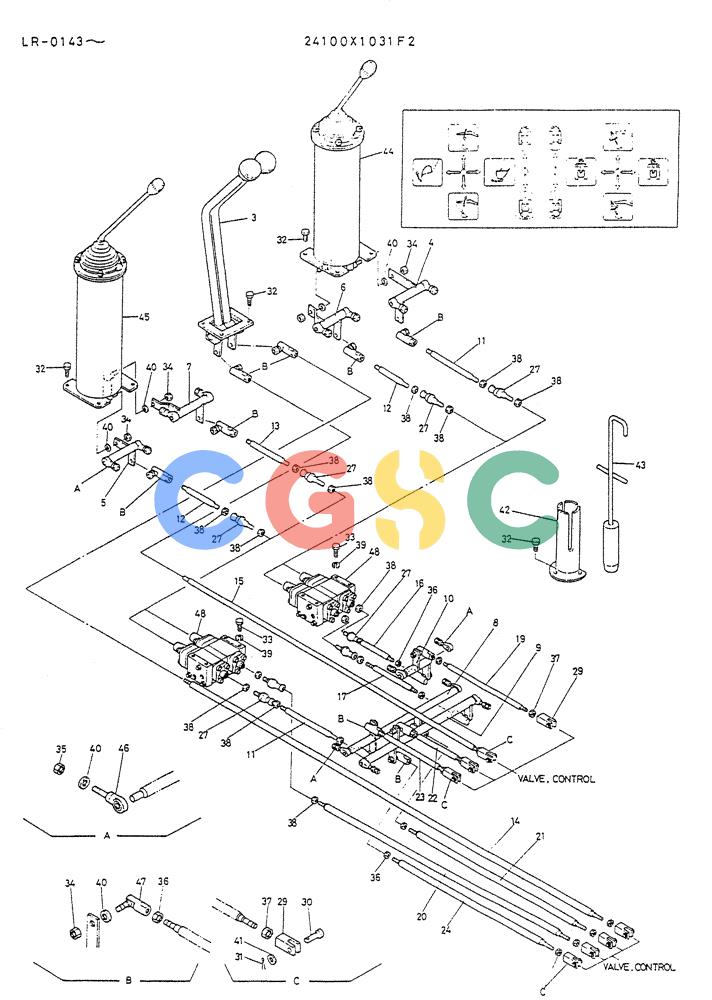 神钢零件查询(K914) - EXCAVATOR ASN LR-0143 (1/79-12/03) (03-001) - CONTROL ASSY P/N 24100X1031F2 Kobelco