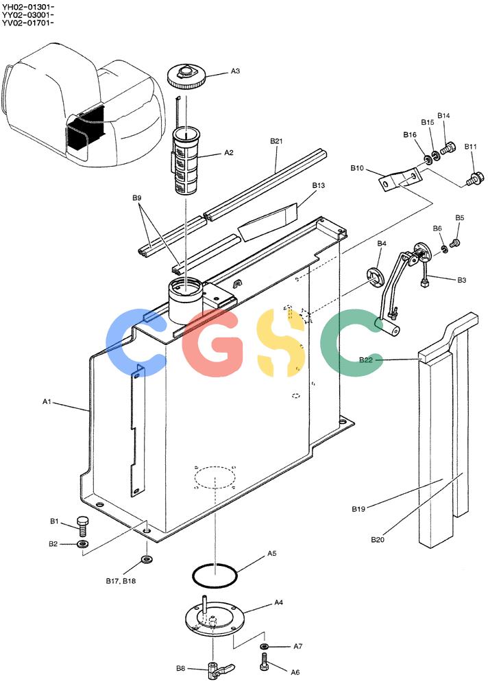 神钢零件查询(ED150-1E) - BLADE RUNNER EXCAVATOR/DOZER ASN YL05-00555 (11/03-12/04) (01-013) - TANK ASSY, FUEL Kobelco