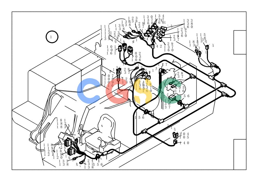 纽荷兰零件查询(EC350) - CRAWLER EXCAVATOR (2/00-) (32.252[001]) - CABLE HARNESS MOTOR INSTALL.MATERIAL (S/N 735003-735007/735009-UP) New Holland Constructuion