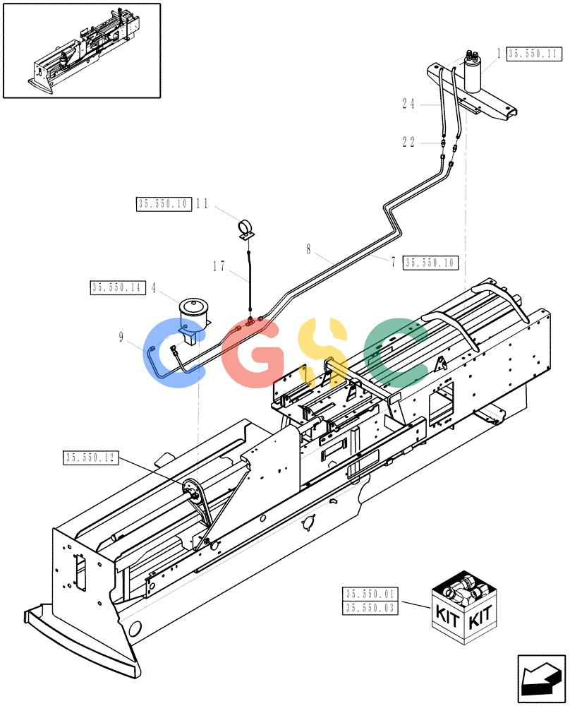 凯斯零件查询(SB541C) - SMALL SQUARE BALER (9/09-12/10) (00.000.35) - PICTORIAL INDEX, HYDRAULICS Case Agriculture