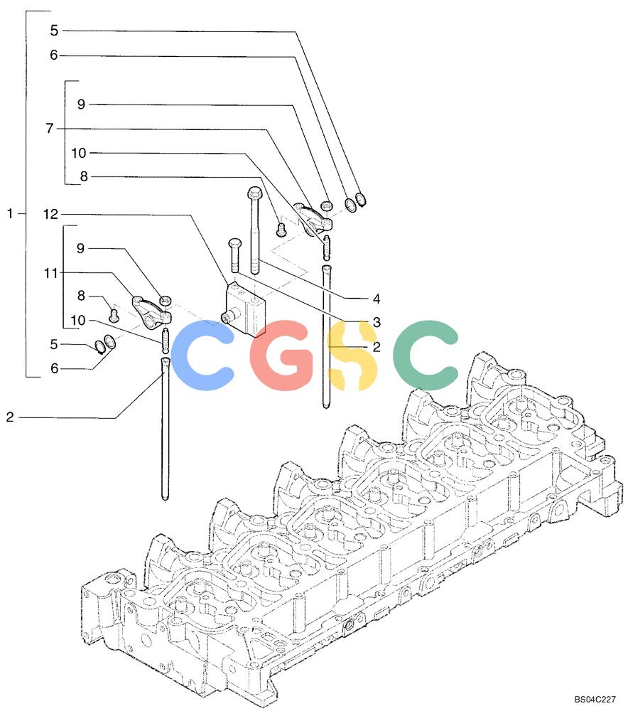 纽荷兰零件查询(DC95) - CRAWLER DOZER (8/04-) (02-20) - CYLINDER HEAD - VALVE MECHANISM New Holland Constructuion