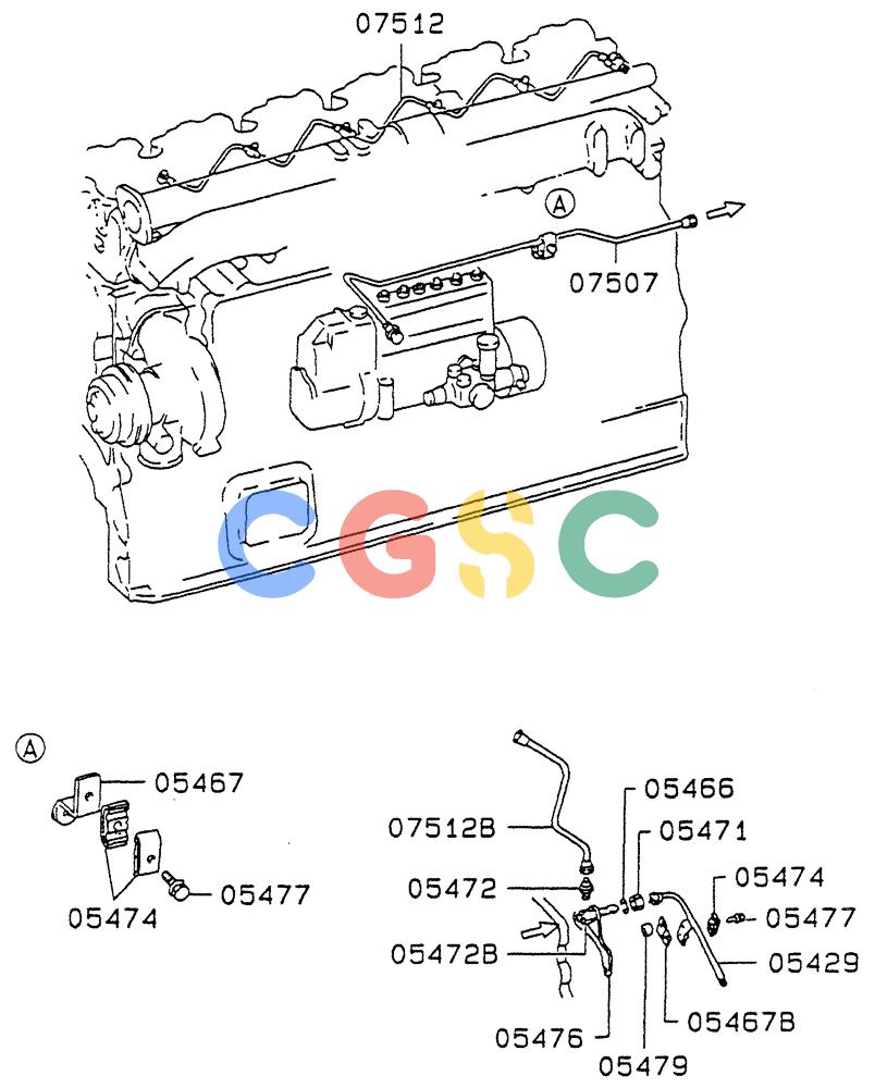 神钢零件查询(6D22-TC) - MITSUBISHI DIESL ENGINE - SK EXCAVATORS (1/06-12/06) (03-009[01]) - FUEL RETURN HOSE Kobelco