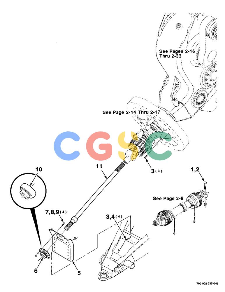 凯斯零件查询(8590) - CASE IH LARGE (4 X 4) RECTANGULAR BALER (NORTH AMERICA) (1/98-12/00) (02-04) - FLYWHEEL DRIVE SHAFT MOUNTING ASSEMBLY, TYPE 2 Case Agriculture