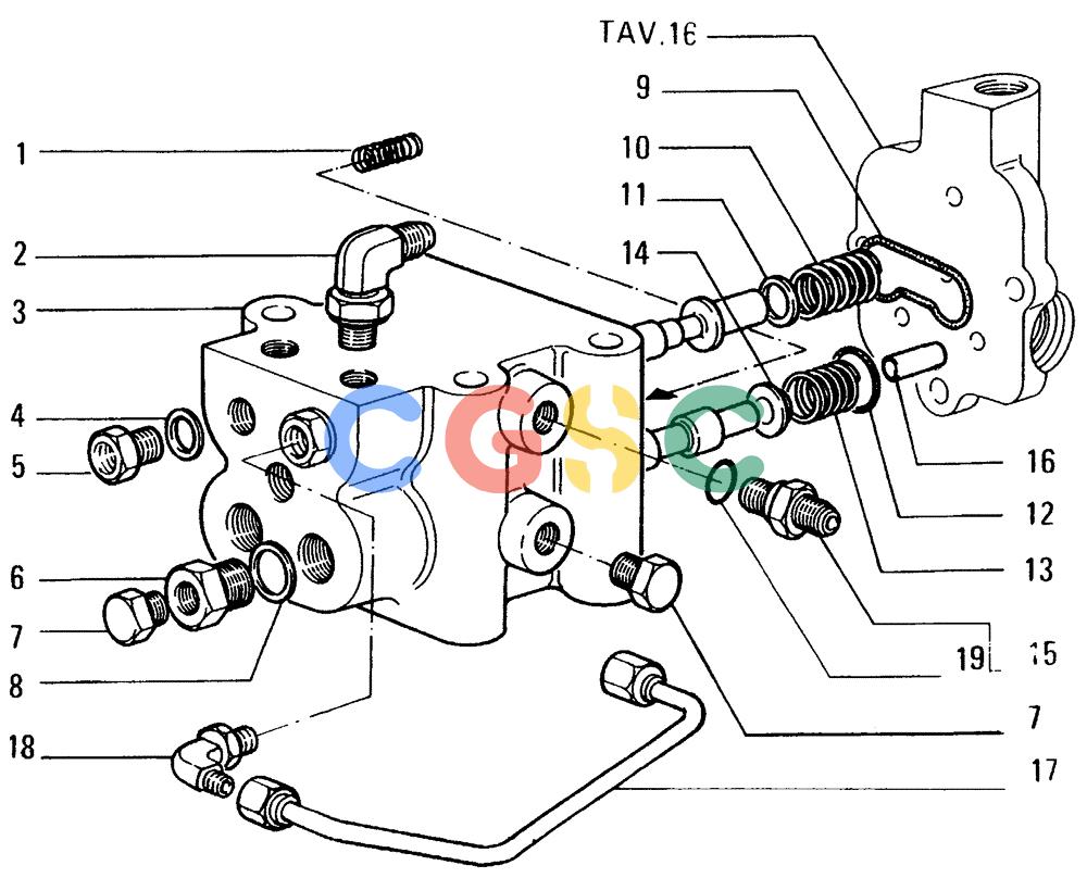纽荷兰零件查询(FD14E) - CRAWLER DOZER (1.2770[015]) - REAR TRANSMISSION-CONTROL VALVE New Holland Constructuion