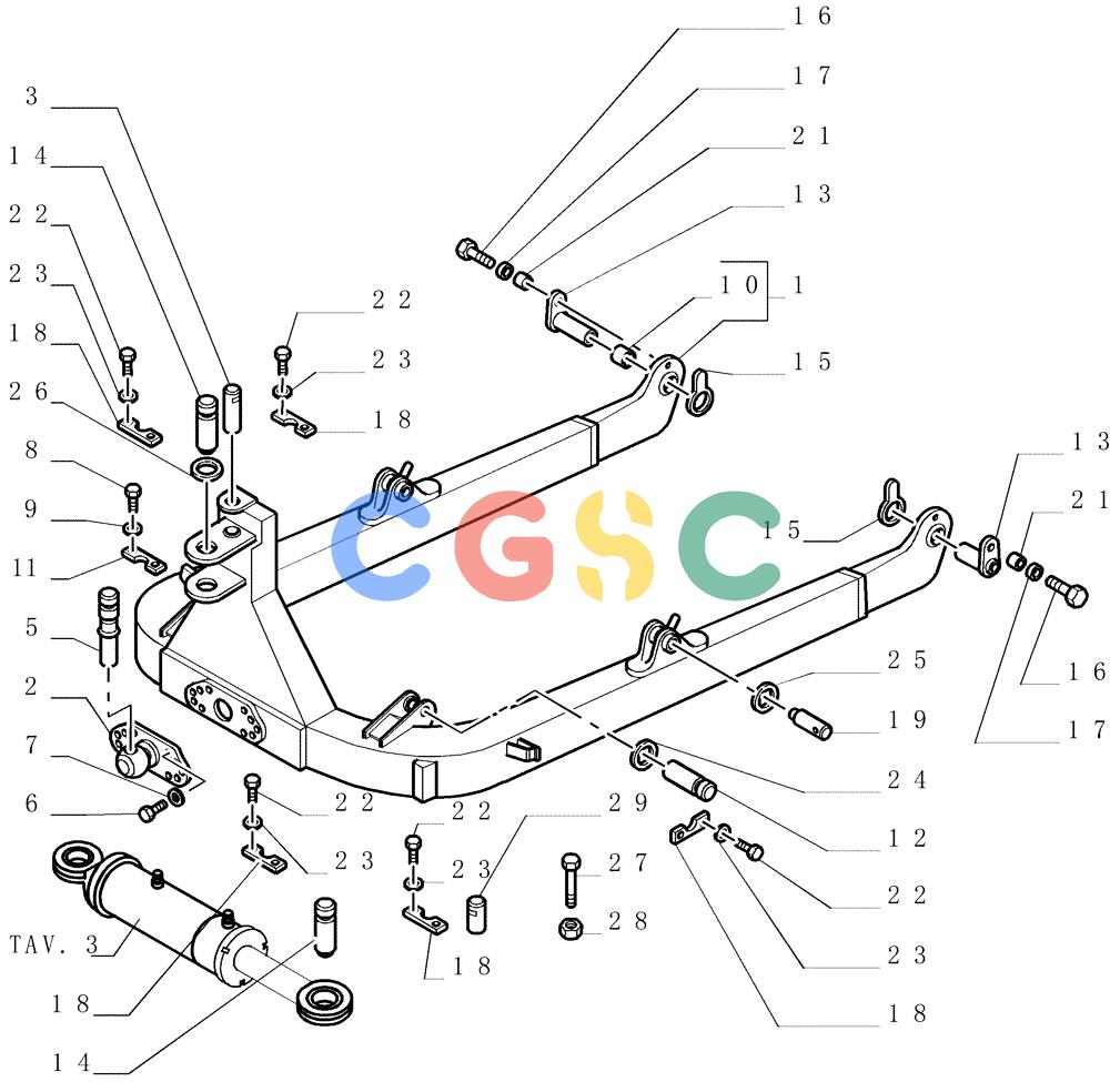 纽荷兰零件查询(DC150LT) - CRAWLER DOZER (6/00-) (9.440[01]) - FRONT IMPLEMENT ALL HYDR.- C-FRAME - OPTIONAL CODE 76054902 New Holland Constructuion