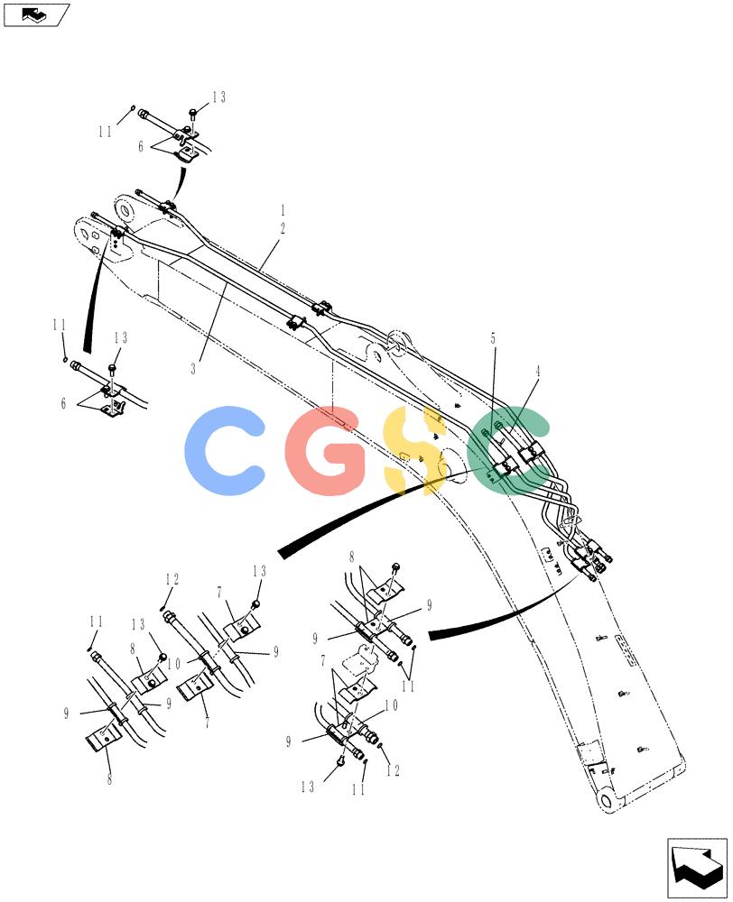 神钢零件查询(ED150-2) - BLADE RUNNER EXCAVATOR/DOZER ASN LH01-01001 (1/09-12/12) (03-008[01]) - HYDRAULIC LINES, BOOM (NIBBLER & BREAKER) Kobelco