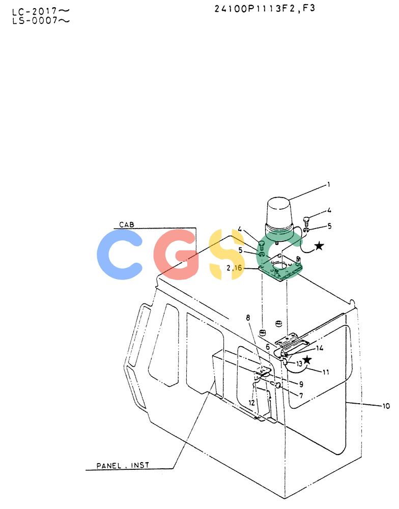神钢零件查询(K916LC) - EXCAVATOR ASN YS0119 (1/87-12/03) (08-022) - LIGHT ASSY, ROTARY Kobelco
