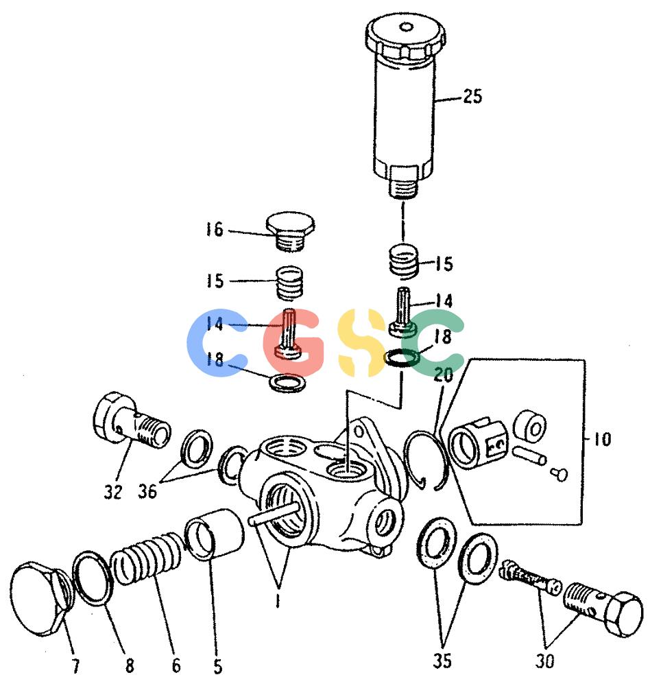 神钢零件查询(K907LC) - MARK II EXCAVATOR ASN YQ0565 (NA) (1/87-12/03) (14-004) - FUEL FEED PUMP (INNER PARTS) Kobelco