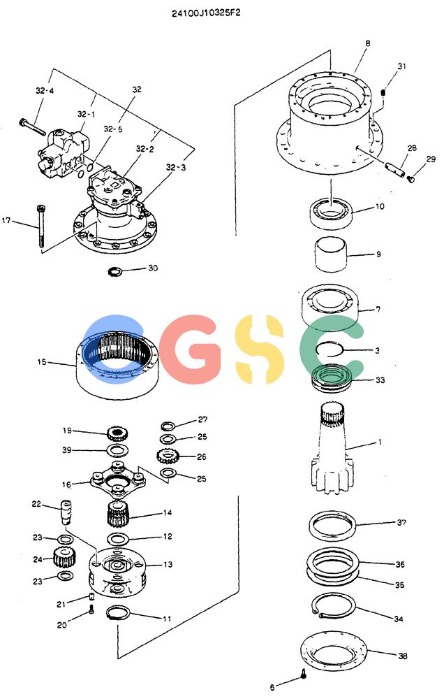 神钢零件查询(MD320BLC) - EXCAVATOR BTW YC0301 - YC0747 (1/80-12/06) (01-003) - MOTOR ASSY, SWING Kobelco