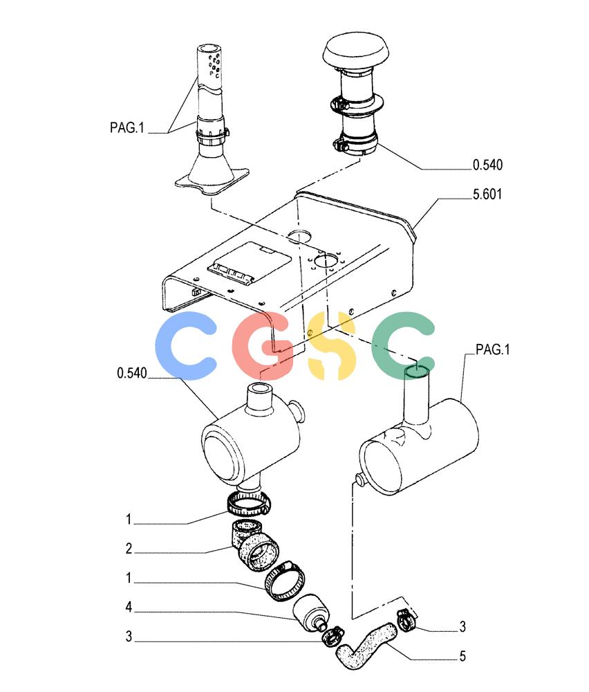 纽荷兰零件查询(FL175) - CRAWLER LOADER (N.A. VERSION) (6/92-) (0.530[02]) - MUFFLER New Holland Constructuion