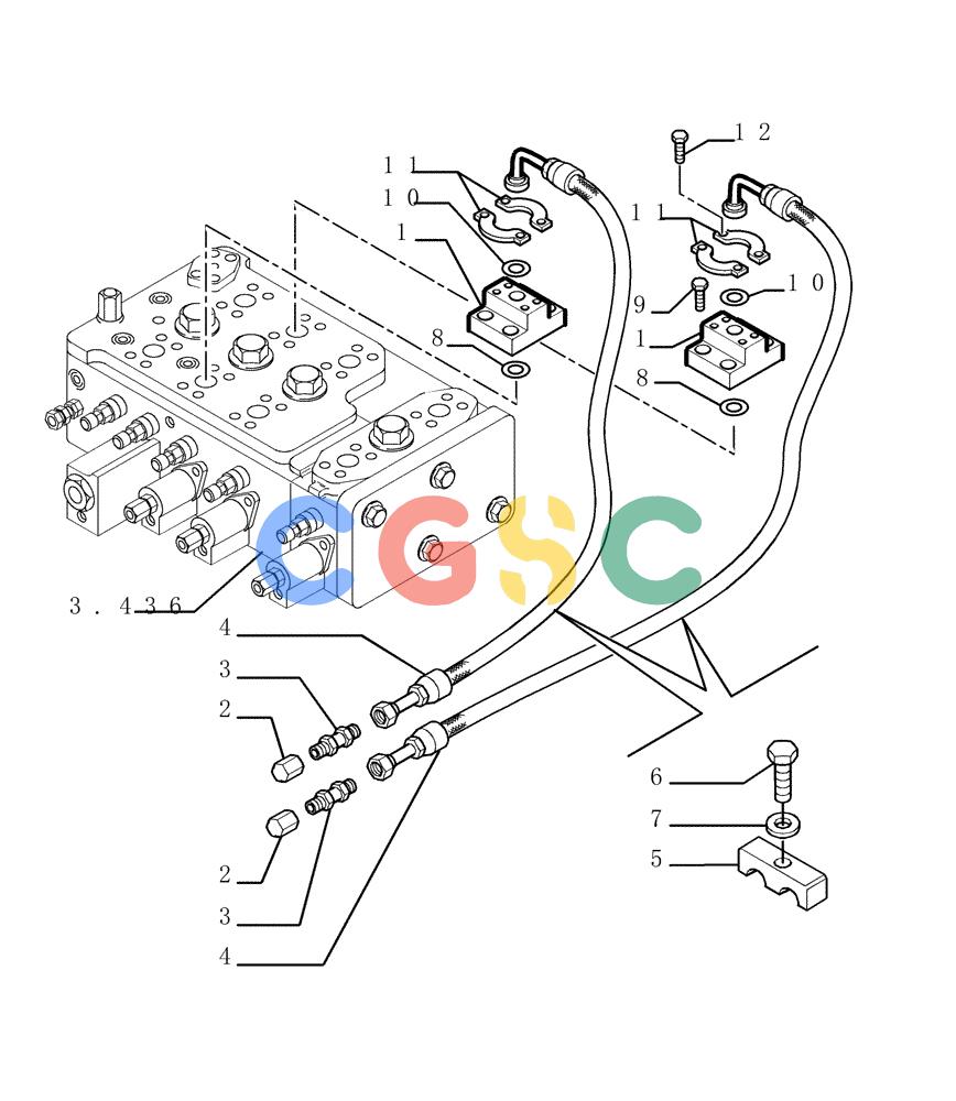 纽荷兰零件查询(DC180.B) - CRAWLER DOZER TIER 2 (3/03-) (3.471[01]) - PIPING - HYDRAULIC TILT New Holland Constructuion