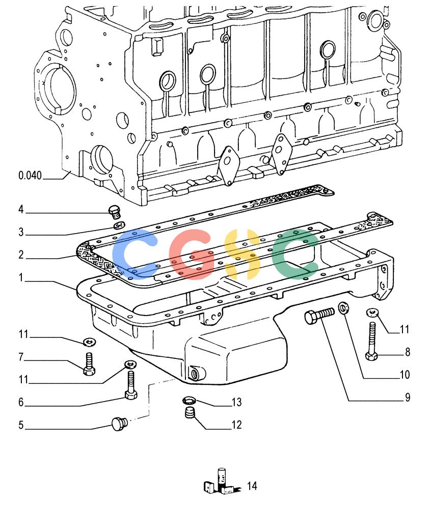 纽荷兰零件查询(FD175) - CRAWLER DOZER (N.A. VERSION)(S/N 061640 & AFTER) (1/93-) (0.042[01]) - ENGINE OIL SUMP New Holland Constructuion