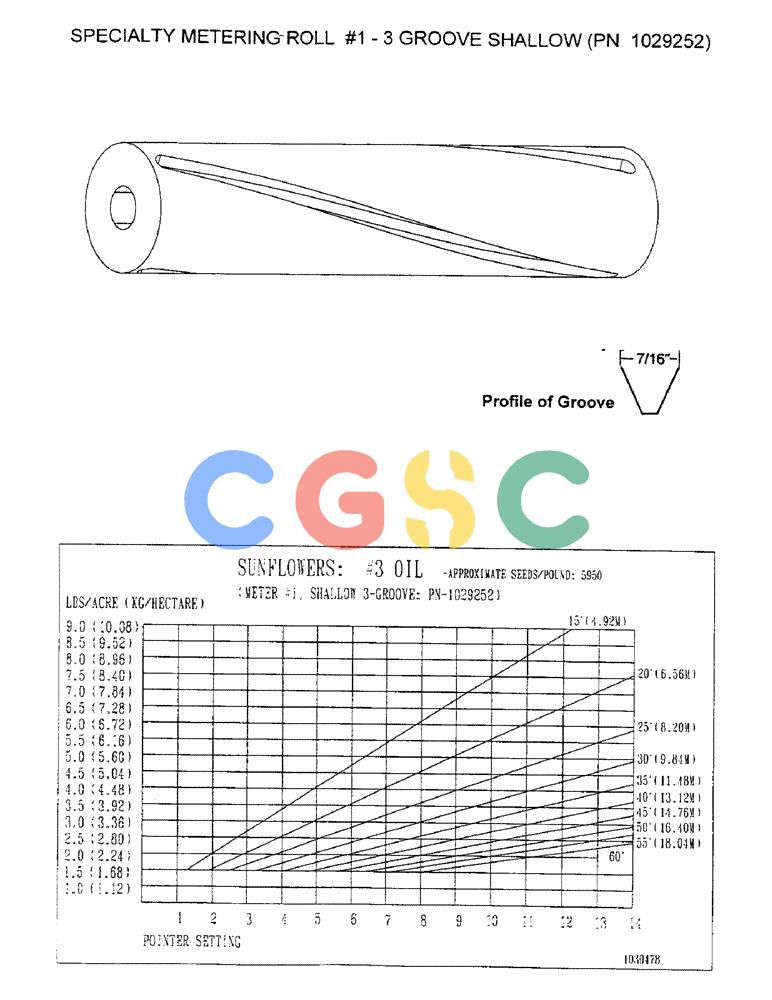 凯斯零件查询(3503) - CONCORD AIR SYSTEM (1/96-12/00) (D19) - SPECIALTY METERING ROLL #1 - 3 GROOVE SHALLOW (PN 1029252) Case Agriculture