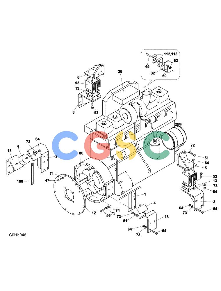 纽荷兰零件查询(CV2500) - VIBRATORY ROLLER (02-001-00[01]) - ENGINE - ENGINE MOUNTING New Holland Constructuion