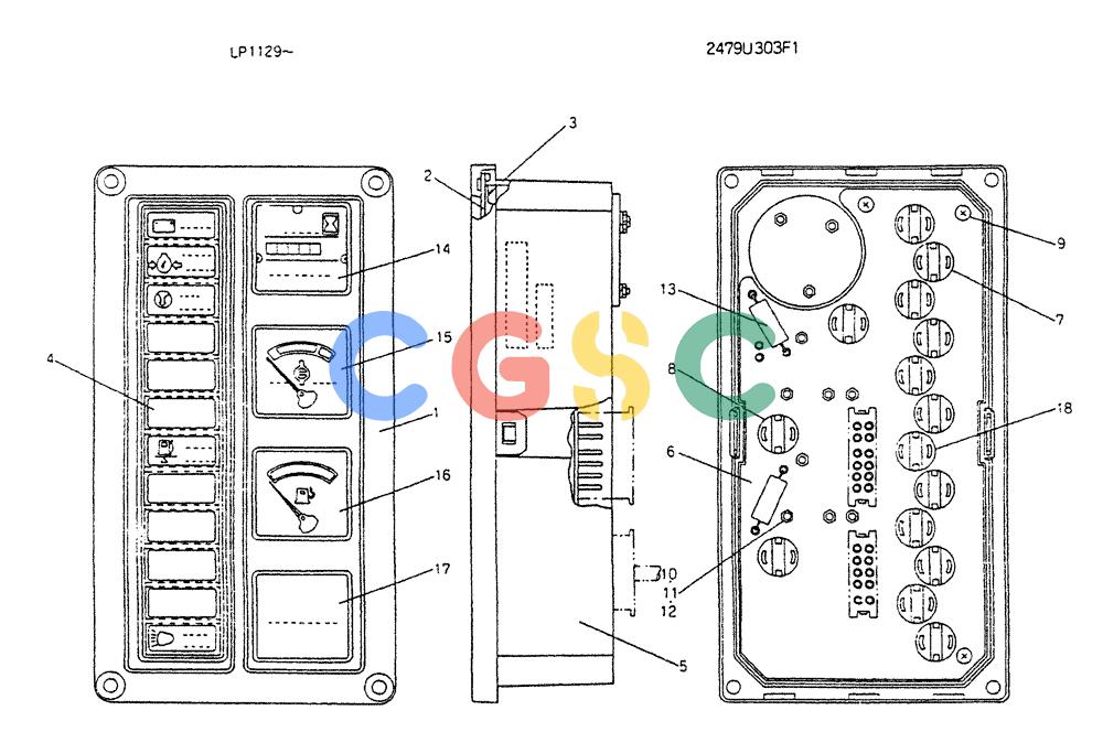神钢零件查询(K905LC) - EXCAVATOR BTW YP0115 - YP0301 (1/85-12/03) (06-017) - GAUGE CLUSTER (FOR EXPORT) Kobelco