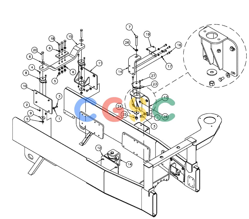 凯斯零件查询(FLX3300B) - FLOATER - 2002 (9/02-10/03) (02-003) - ENGINE MOUNTING Case Agriculture