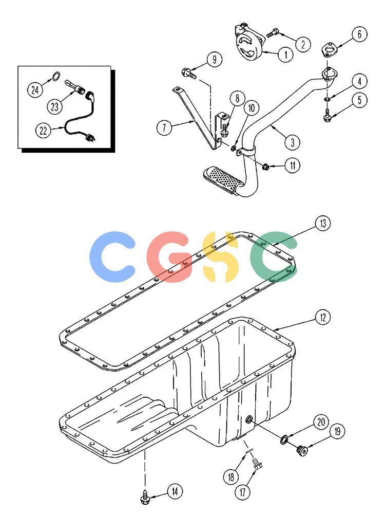凯斯零件查询(FLX3510) - FLOATER (8/04-8/06) (02-045) - OIL PUMP AND OIL PAN, FLX 3010 Case Agriculture