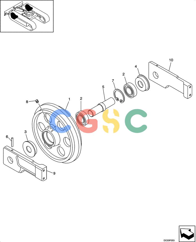 纽荷兰零件查询(E15) - COMPACT CRAWLER EXCAVATOR (N.A.) (1/06-) (05-06[00]) - TRACK - IDLER ASSY New Holland Constructuion