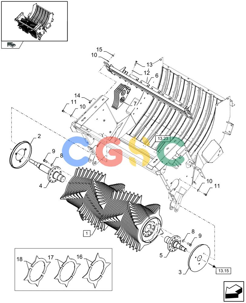 凯斯零件查询(LB433R) - BIG RECTANGULAR BALER 'ROTOR CUTTER' (9/08-12/12) (13.16[01]) - ROTOR Case Agriculture