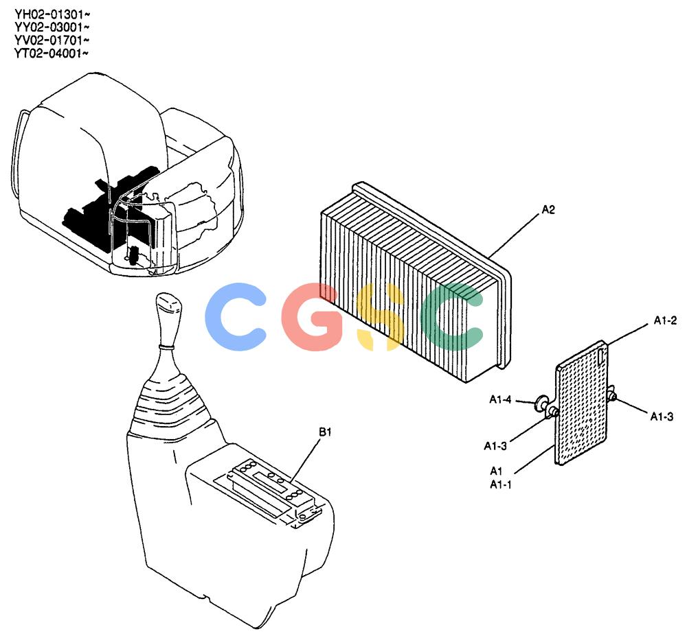 神钢零件查询(ED150) - BLADE RUNNER EXCAVATOR/DOZER BTW YL04-00501 - YL04-00554 (4/03-10/03) (01-057) - FILTER ASSEMBLY, AIR Kobelco