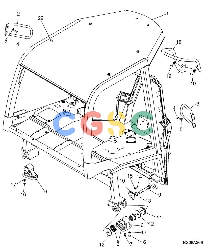 纽荷兰零件查询(D85B) - CRAWLER DOZER TIER 3 (3/08-) (09-18) - CANOPY, ROPS - FRAME, MOUNTING AND GRAB HANDLES New Holland Constructuion