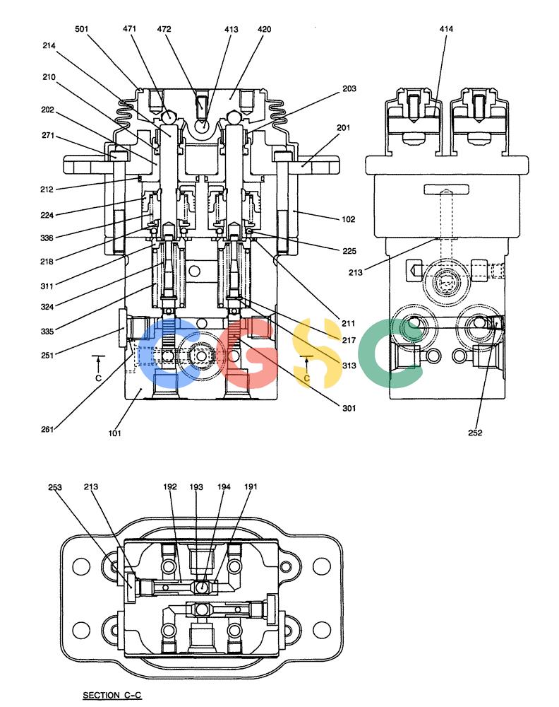 纽荷兰零件查询(E70) - MIDI CRAWLER EXCAVATOR (NA) (1/06-) (127) - VALVE ASSEMBLY, PILOT (PROPELLING) New Holland Constructuion