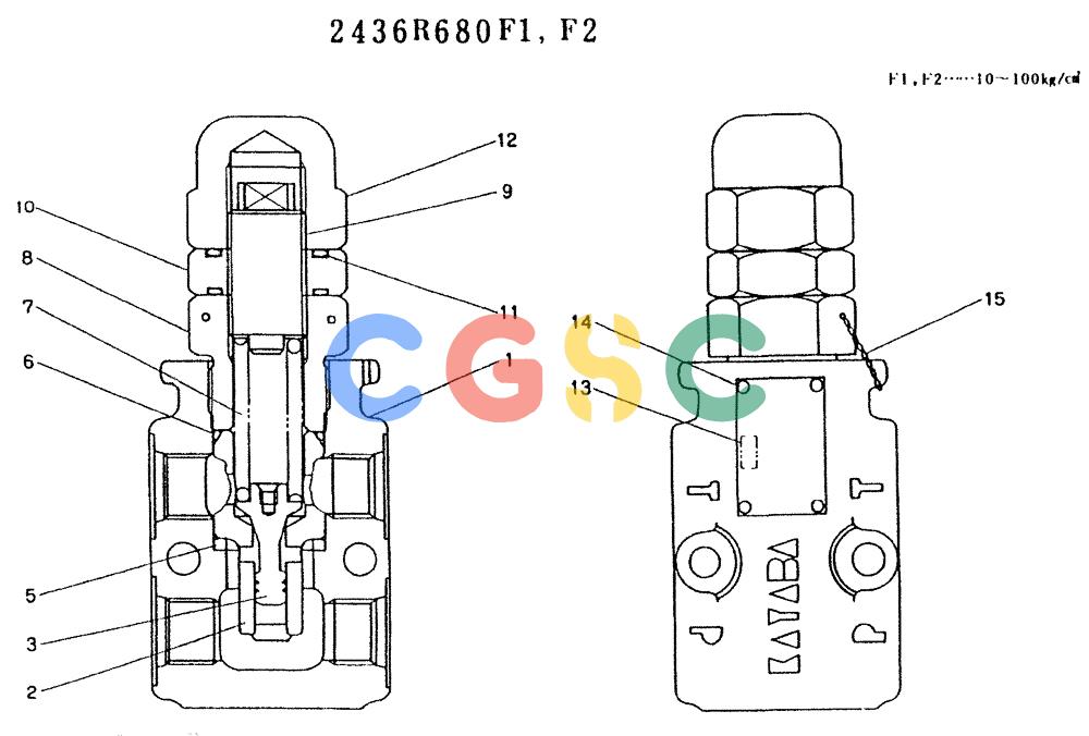 神钢零件查询(K907LC) - MARK II EXCAVATOR ASN YQ0565 (GLOBAL) (1/87-12/03) (11-001) - VALVE ASSY, RELIEF Kobelco