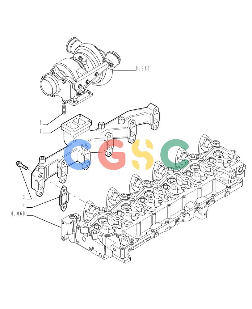 纽荷兰零件查询(E215B) - CRAWLER EXCAVATOR - TIER 3 (ROPS CAB) ASN NBDA21800 (6/13-) (08-010[00]) - EXHAUST MANIFOLD New Holland Constructuion