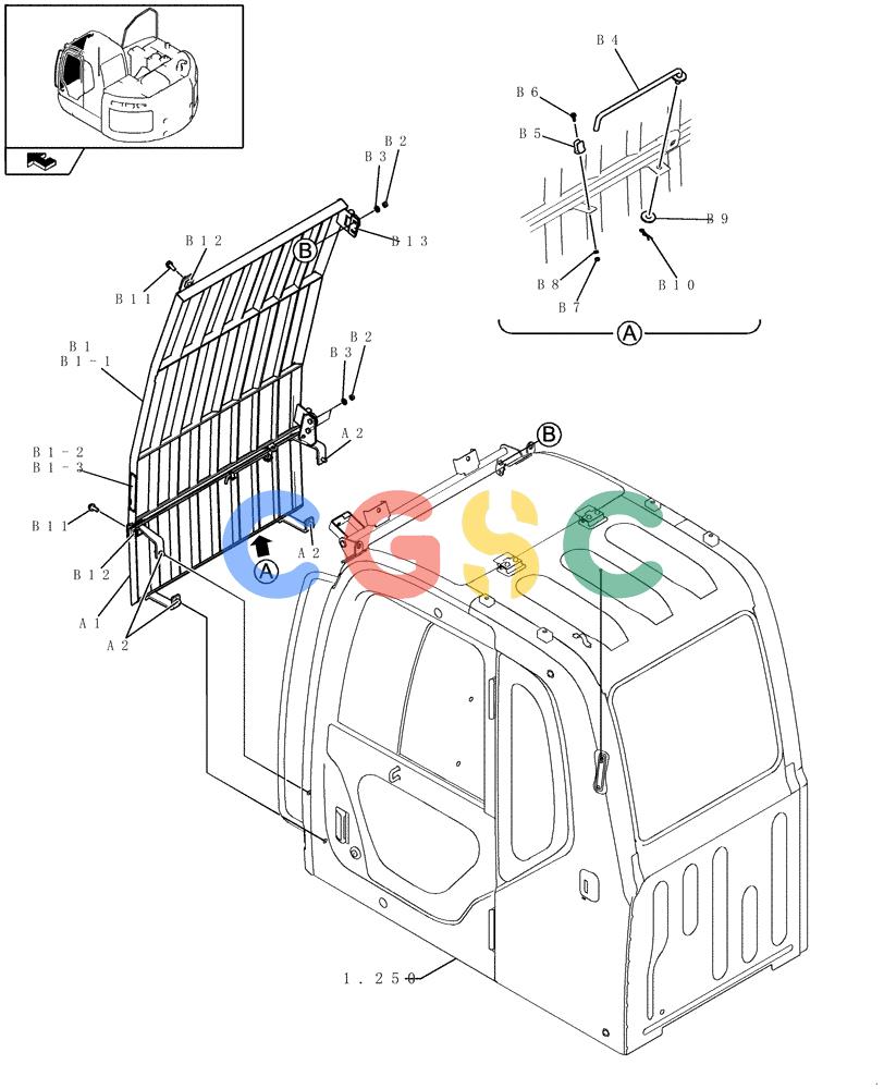 纽荷兰零件查询(E235BSR) - CRAWLER EXCAVATOR (5/07-) (5.0209[01]) - CAB GUARD New Holland Constructuion