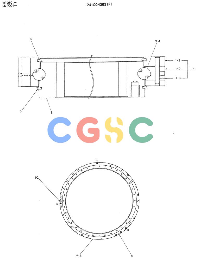 神钢零件查询(K907DLC) - EXCAVATOR ASN YG0501 (1/86-12/03) (06-009) - BEARING ASSY Kobelco