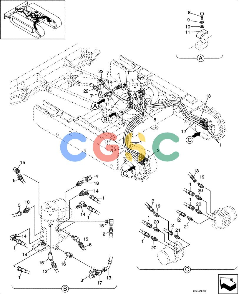 纽荷兰零件查询(E15) - COMPACT CRAWLER EXCAVATOR (N.A.) (1/06-) (08-10[00]) - HYDRAULIC LINES - LOWER New Holland Constructuion