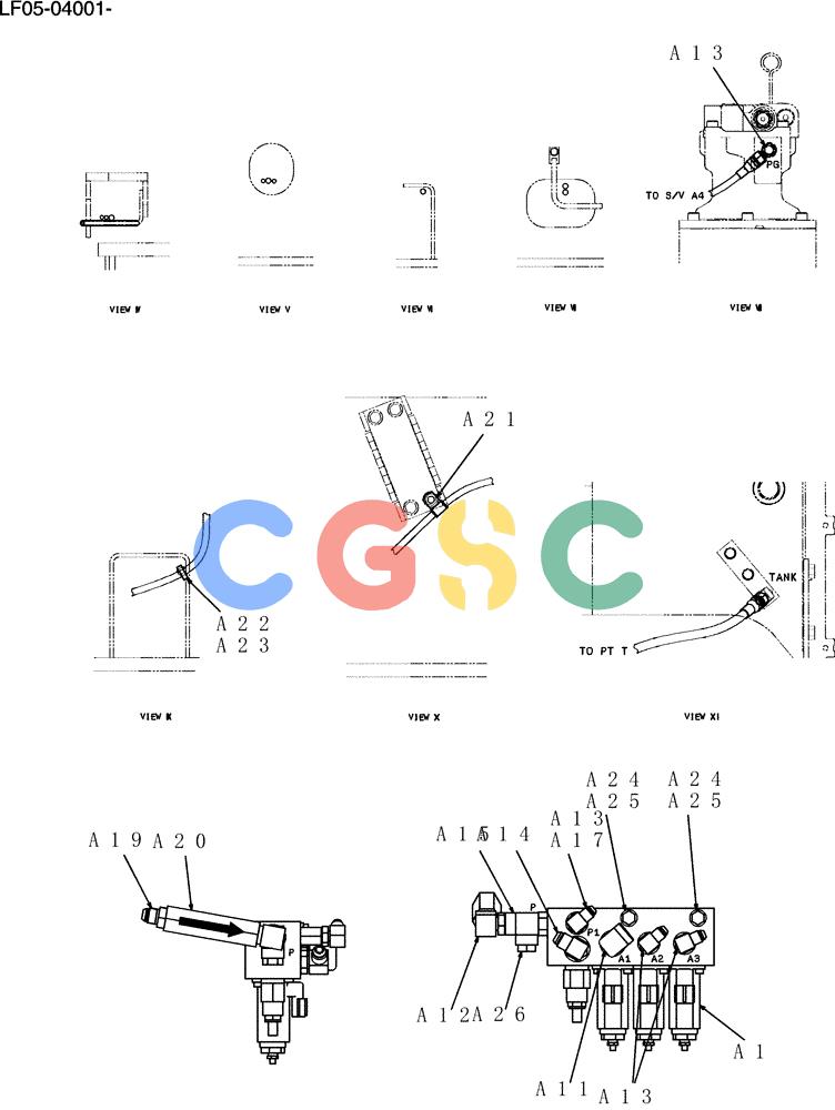 纽荷兰零件查询(E80BMSR) - CRAWLER EXCAVATOR ASN LF05-04001 - (N8TA18060) (152-17[2]) - CONTROL LINES, VALVE New Holland Constructuion
