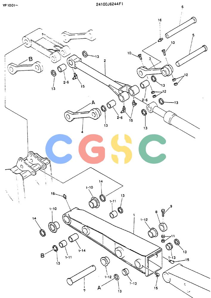神钢零件查询(MD140BLC) - EXCAVATOR BTW YP1001 - YP1281 (1/80-12/06) (09-003) - ARM ASSY, EXTENSION Kobelco