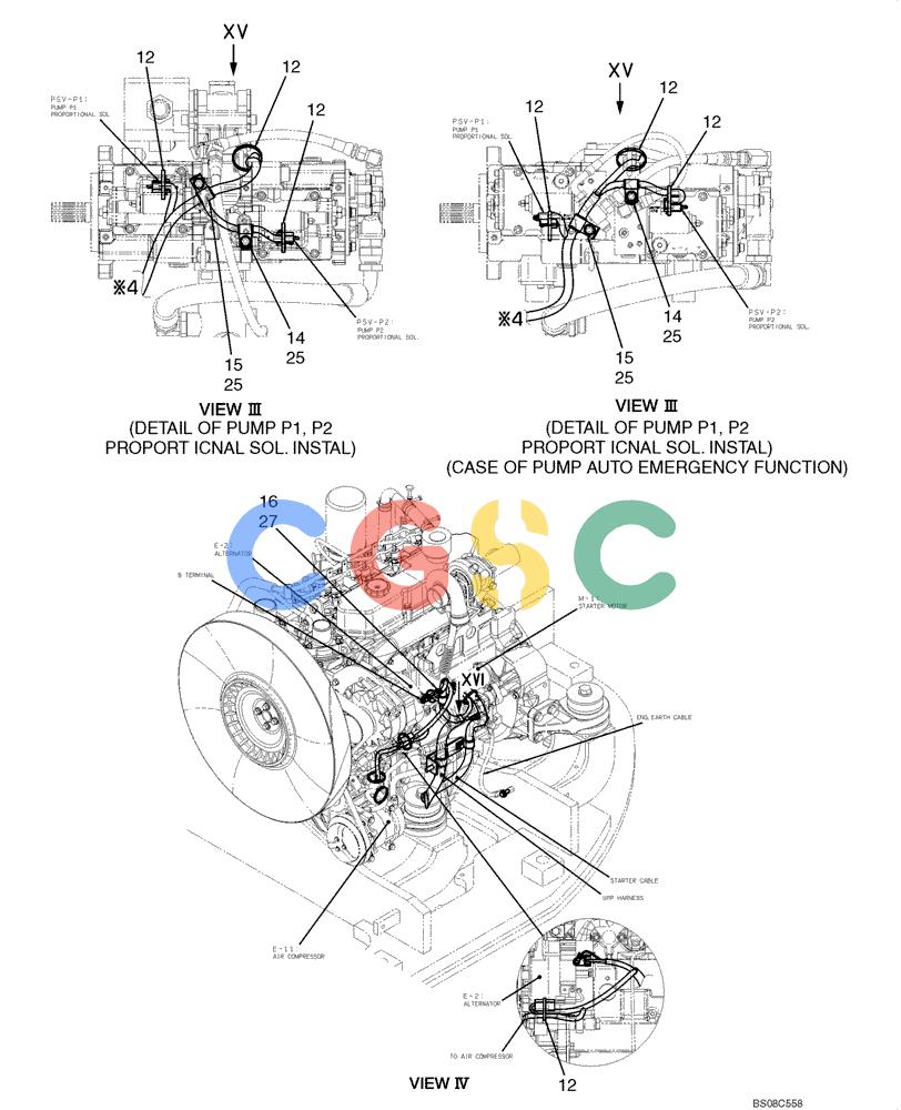 神钢零件查询(ED150) - BLADE RUNNER ACERA SR EXCAVATOR DOZER (TIER 3 ) ASN YL06-01201 (5/08-12/12) (02-68[06]) - HARNESS ASSEMBLY, UPPER (YY13E00042F1), FIGURE 6 OF 14 Kobelco