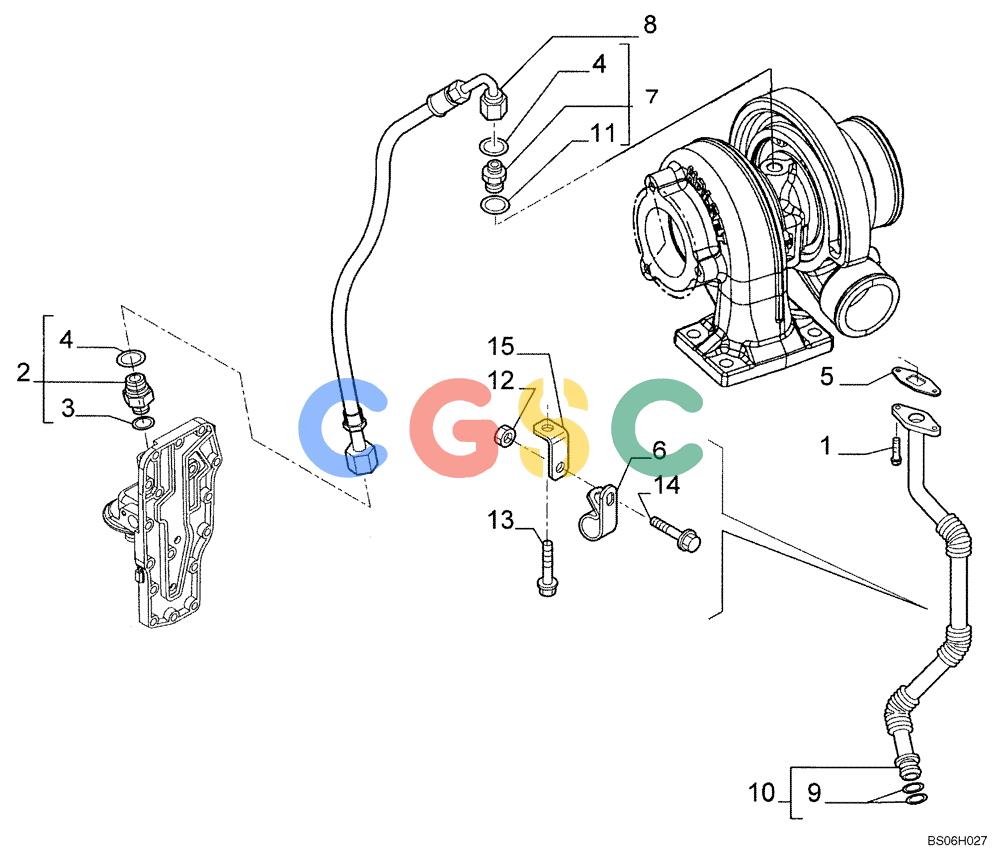 纽荷兰零件查询(D85) - CRAWLER DOZER - NA (1/06-) (02-33) - PIPING - ENGINE OIL New Holland Constructuion