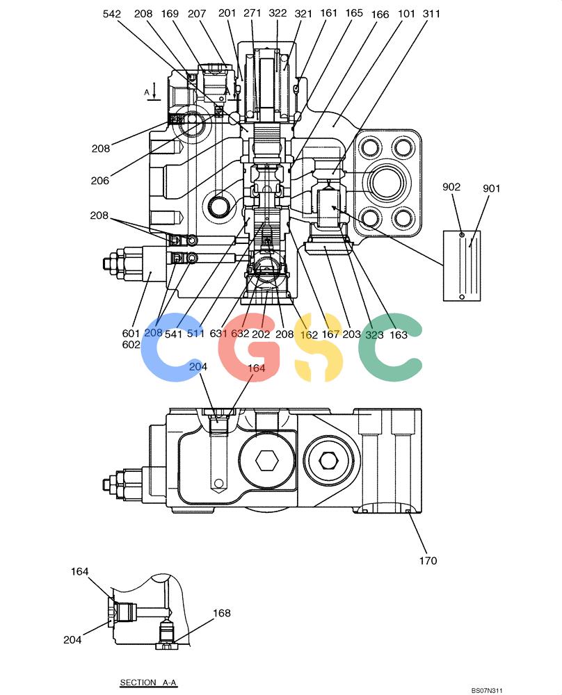 纽荷兰零件查询(E135B) - CRAWLER EXCAVATOR TIER 3 - ASN YH05-07001 (N8TA13006) (1/08-) (08-25[00]) - VALVE ASSEMBLY, HOLDING (YB28V00010F1 & YB28V00010F2) New Holland Constructuion