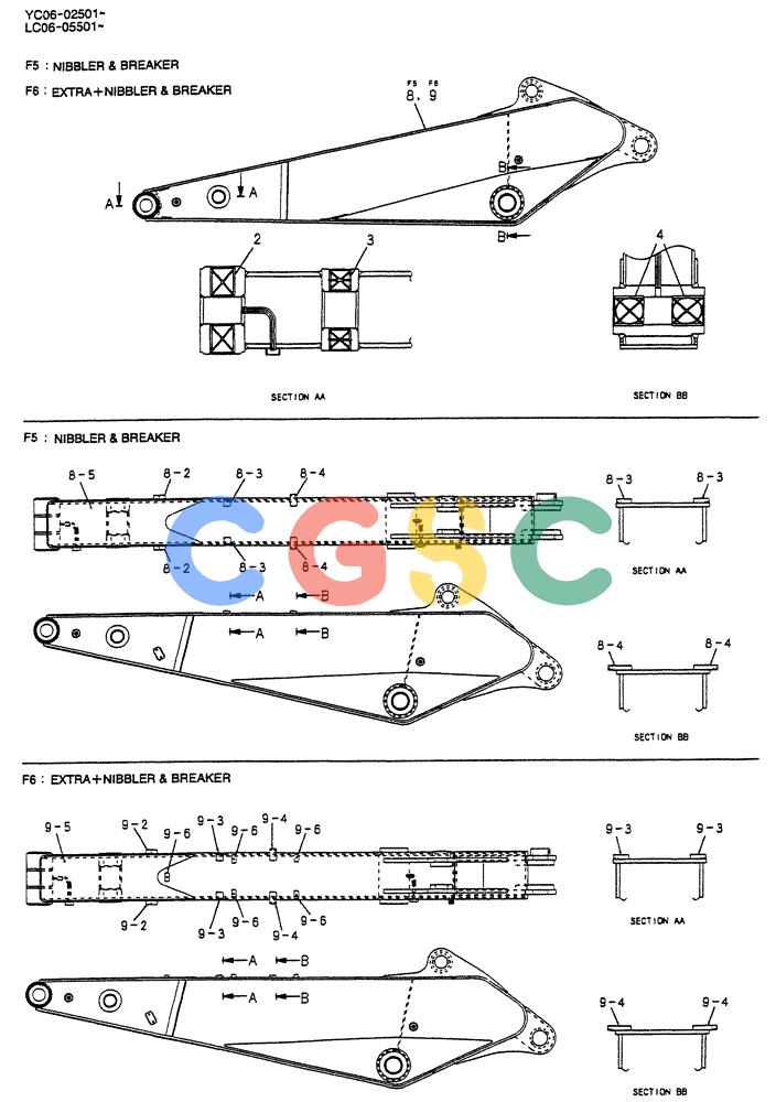 神钢零件查询(BREAKER) - NIBBLER/BREAKER ATTACHMENT - SK330, SK330LC DYNAMIC ACERA EXCAVATOR (9/04-) (02-010) - ARM ASSY,SHORT 2.6M (10FT 10IN) Kobelco