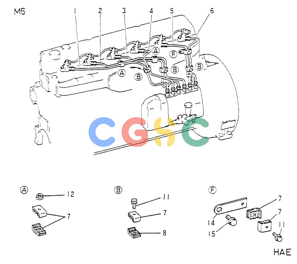 神钢零件查询(6D16-T) - MITSUBISHI DIESEL ENGINE - K907 & MD180LC (1/87-12/06) (03-015[02]) - FUEL INJECTION PIPE Kobelco