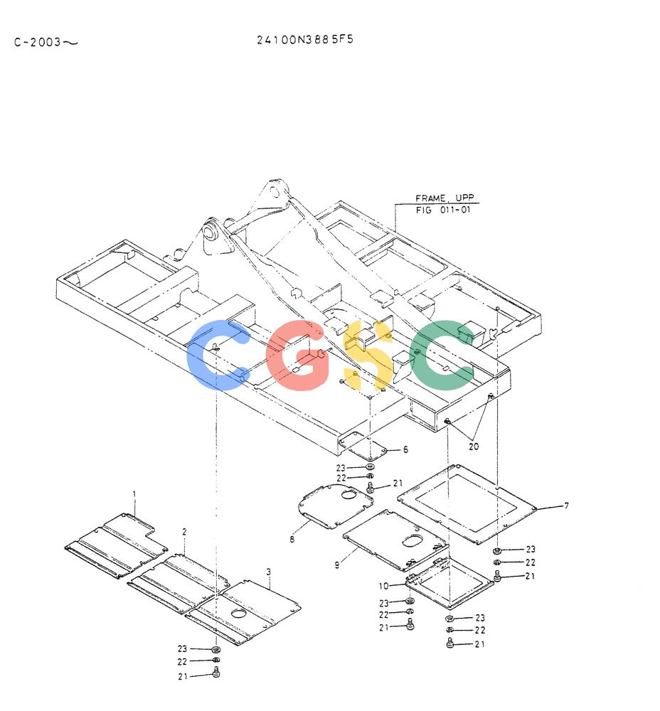 神钢零件查询(K912A) - EXCAVATOR BTW LC-2003 - LC-2016 (1/85-12/03) (02-019) - COVER ASSY, UNDER (FOR AUSTRALIA) Kobelco