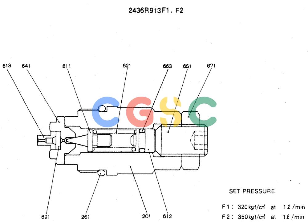 神钢零件查询(MD240C) - EXCAVATOR ASN LLU00601 (1/80-12/06) (16-003) - VALVE ASSY, RELIEF Kobelco