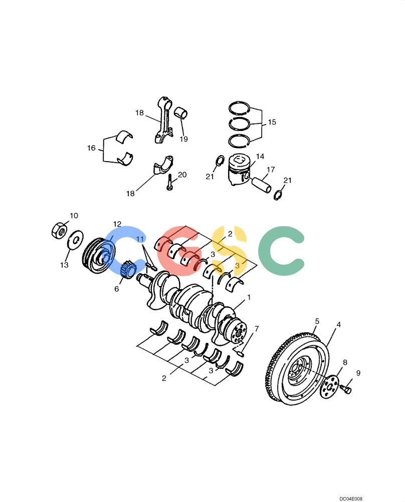 纽荷兰零件查询(E130) - CRAWLER EXCAVATOR (N.A.) (1/06-) (02 -25[00]) - CRANKSHAFT AND PISTON New Holland Constructuion